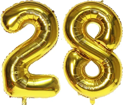 Vista 32 de Globos digitales dorados de 40 pulgadas, con número 10, globos de helio para decoraciones de fiesta de cumpleaños y suministros para decoración