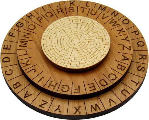 Vista 2 de Paquete de accesorios para sala de escape: disco decodificador de cifrado Pigpen y Laberinto