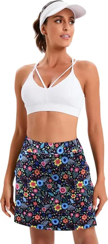 Vista 5 de Oyamiki - Falda pantalón deportiva para mujer, diseño ligero ideal para tenis, correr, entrenamiento, deporte y golf