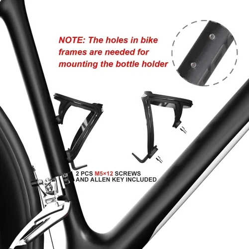 Vista 5 de GEMFUL Combo de soporte para botella de agua para bicicleta y botella de bicicleta, 24 onzas, 25.4 fl oz, libre de BPA, a prueba de fugas