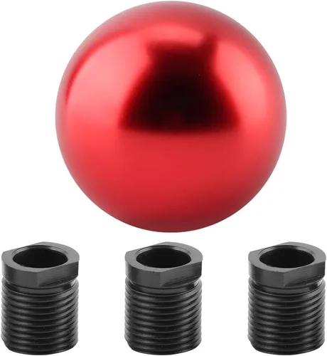 Vista 10 de Fydun Pomo de cambio universal negro con forma de bola redonda cabeza de cambio manual con 3 adaptadores