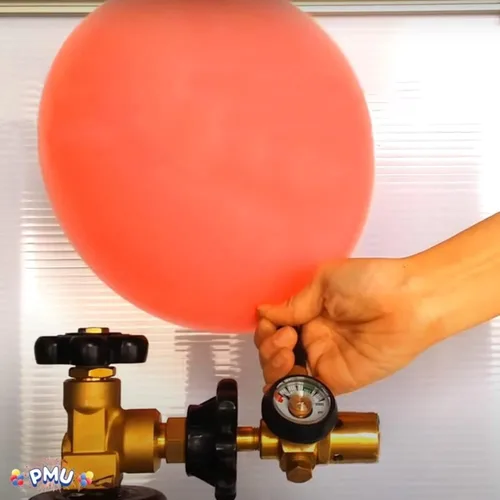 Vista 3 de PMU Válvula de llenado de regulador de tanque de helio para globos con medidor Pkg/1