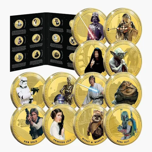 Vista 14 de FANTASY CLUB Colección oficial de monedas de la trilogía original de Star Wars Juego premium de 6 monedas Edición limitada certificada