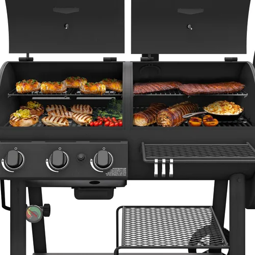 Vista 4 de Oklahoma Joe's Canyon Combo DLX 24203005 - Ahumador y parrilla a gas propano