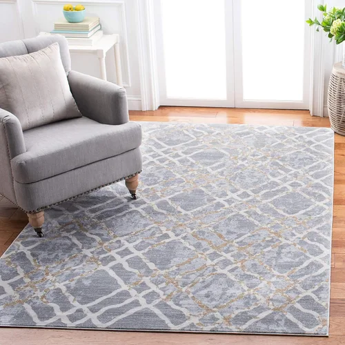 Vista 9 de MARTHA STEWART x Safavieh MSR0957G - Alfombra enrejada que no desprende pelusa para sala de estar, comedor y dormitorio, 5 pies 3 pulgadas x 7 pies