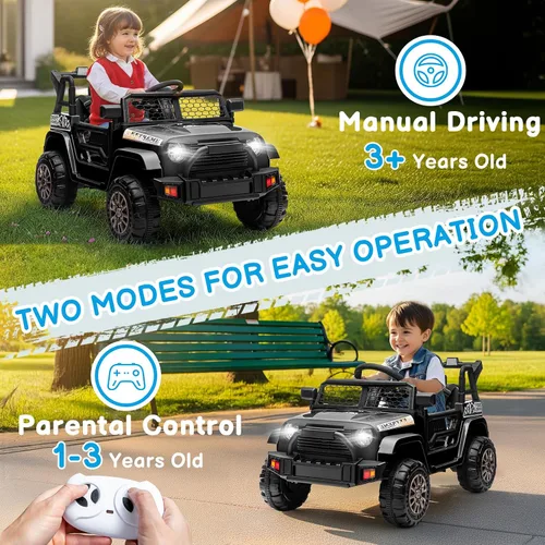 Vista 6 de Winado Coche eléctrico de 12 V para niños, paseo en camión, negro