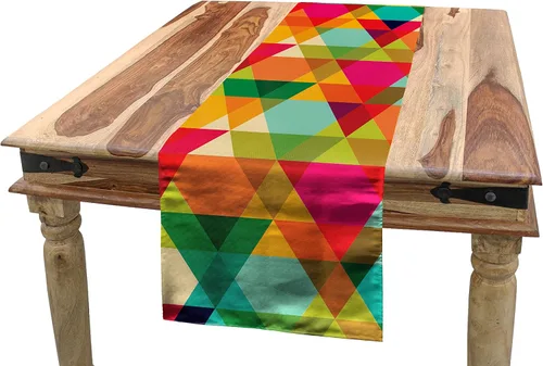 Vista 34 de Lunarable Camino de mesa tropical y manteles individuales, acuarela tucán loro flamenco piñas y flores silvestres sobre rombo, juego para decoración