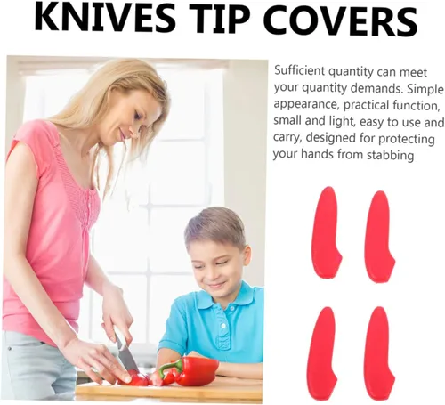 Vista 7 de 4 Unidades Cuchillos Protector Universal Cuchillo Manga Cortadores Punta Protección Mangas Plástico Punta para Cocina 30 unids*4