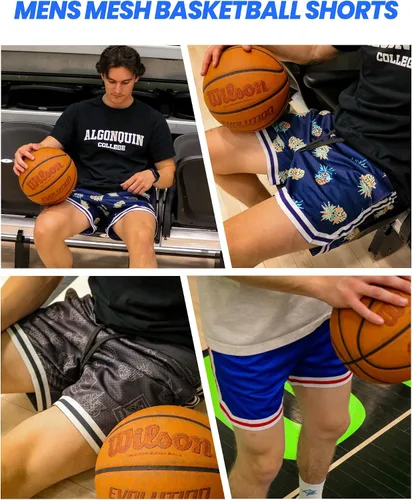 Vista 7 de maamgic Pantalones cortos de baloncesto para hombre, entrepierna de 5 pulgadas, pantalones cortos de malla para hombre, pantalones cortos