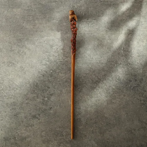 Vista 3 de Veronese Design 14 3/8 pulgadas Búho varita mágica resina coleccionable Wizard Prop