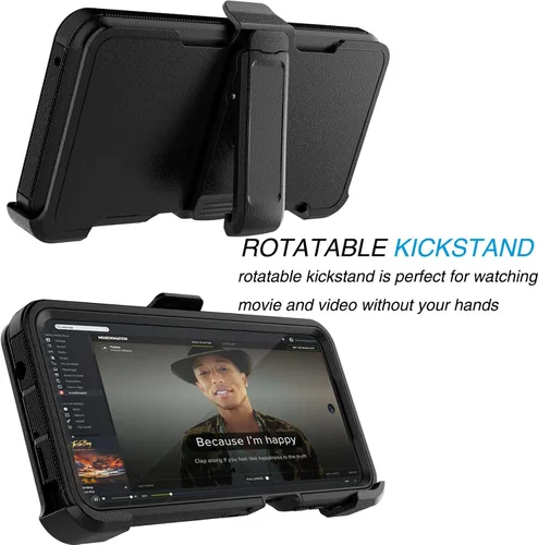Vista 5 de Tekcoo Funda para Motorola Moto G Stylus 5G (2022) XT2215 con [protector de pantalla integrado] Clip para cinturón de bloqueo de funda