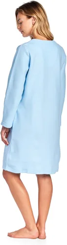 Vista 4 de Casual Nights Bata corta de forro polar de manga larga con cremallera frontal para mujer