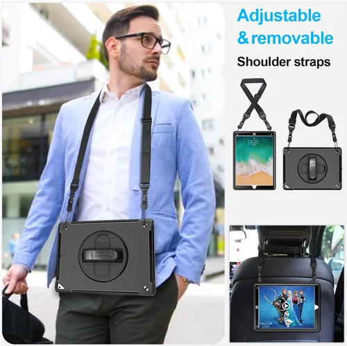 Vista 5 de Funda para iPad Pro 12.9 de 2ª generación 2017 y 2015 de 1ª generación, funda protectora de TPU resistente con protector de pantalla, soporte