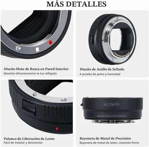 Vista 3 de Adaptador de montaje de lente de enfoque automático EF-EOS R