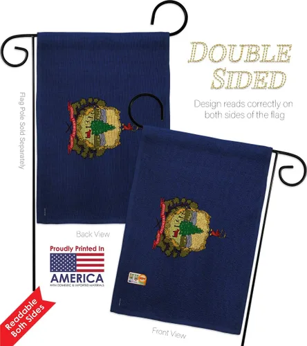 Vista 3 de Vermont Burlap Garden Flag Americana States USA American Territories Republic Country Particular Area Small Decorative Gift Yard House Banner