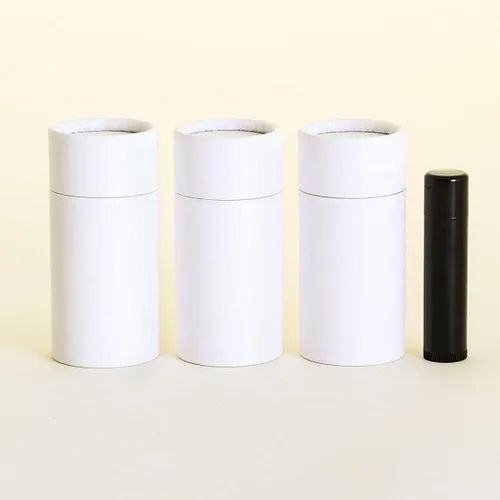 Vista 2 de KJ's Krafts KJ-3878-PUW - Bálsamo labial de cartón Kraft blanco, 1.7 fl oz, tubos de cosmético/loción/desodorante (25), KJ-3878-PUW