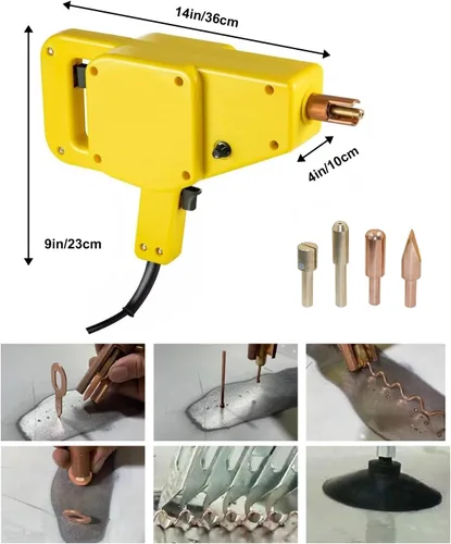 Vista 2 de Kit de soldador de pernos y extractor de abolladuras de 800VA con martillo deslizante, máquina de soldadura por puntos de 110 V para reparación