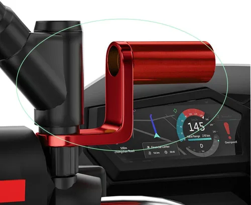 Vista 5 de Paquete de 2 Postes de Extensión de Espejo para Manillar de Motocicleta, Montura de Extensión de Poste de Espejo para Manillar de Motocicleta