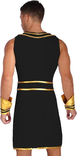 Vista 2 de YUUMIN Disfraz egipcio de Halloween para hombre, cosplay, faraón, rey Dios, con puños, ropa