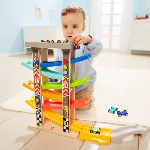 Vista 3 de TOP Bright Juguete de repuesto de rampa para coche con 12 autos pequeños