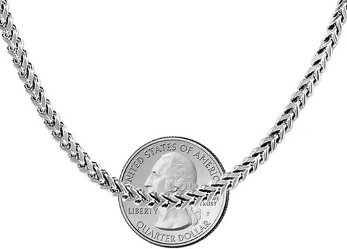 Vista 3 de Savlano Collar de cadena de plata de ley 925 chapada en rodio de 0.138 in y 0.217 in (0.217 in) para hombre, fabricado en Italia, viene con una caja