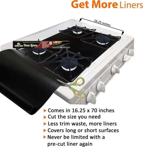 Vista 6 de Home True Ovenliner - Alfombrilla antiadherente para microondas, tostadora, color negro, 70 x 16.25 pulgadas