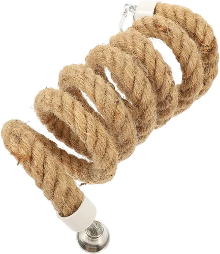 Vista 8 de Ipetboom Cuerda de perca para pájaros, cuerda de loro, soporte de escalada con clips estables de 59.05 pulgadas, columpio colgante para periquitos