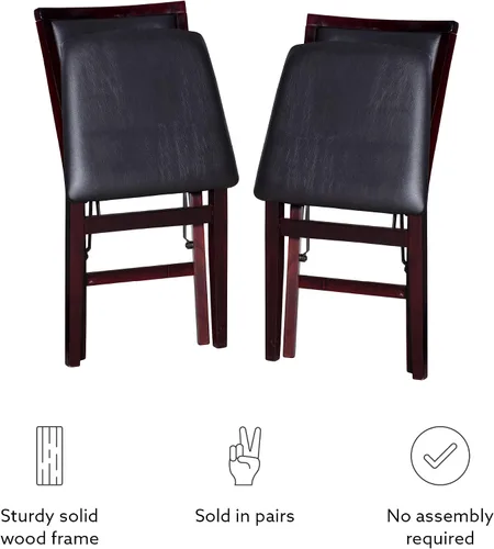 Vista 15 de Linon Minix Dark Espresso Pad - Silla plegable en un juego de dos