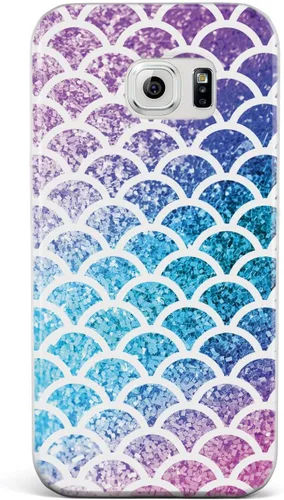 Vista 22 de Inspired Cases - Funda con textura 3D para iPhone Xs Max - Funda protectora de goma para Apple iPhone Xs Max - Escamas de sirena - Arco iris