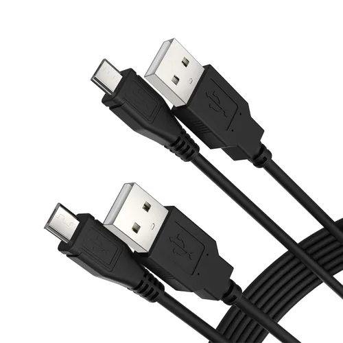 Vista 4 de HAUZIK Cable de carga para controlador PS4, cable de carga micro USB para PlayStation 4, 6 pies, paquete de 2
