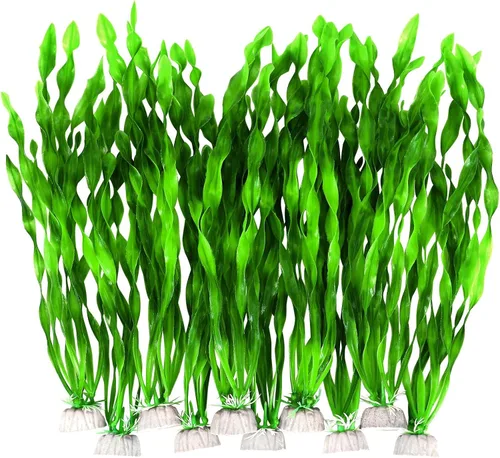 Vista 6 de AQUANEAT Plantas artificiales de acuario, decoraciones de pecera de plástico, 2 pulgadas de alto, 10 paquetes