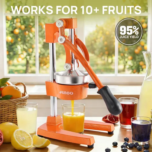 Vista 2 de Exprimidor de cítricos de hierro fundido de cocina, exprimidor manual de naranja, exprimidor de encimera resistente para limón, naranja, fácil