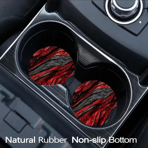 Vista 2 de Posavasos de coche de 3.5 pulgadas para portavasos, paquete de 2 posavasos de goma universales antideslizantes grandes para mujeres, accesorios