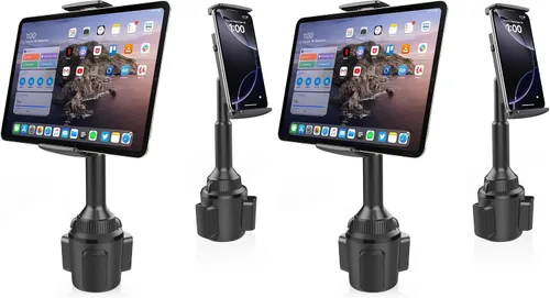 Vista 10 de APPS2Car Soporte para Tablet para Coche, Soporte con Portavasos para Tablet para Camión, Soporte para iPad Ajustable en Altura para Coche