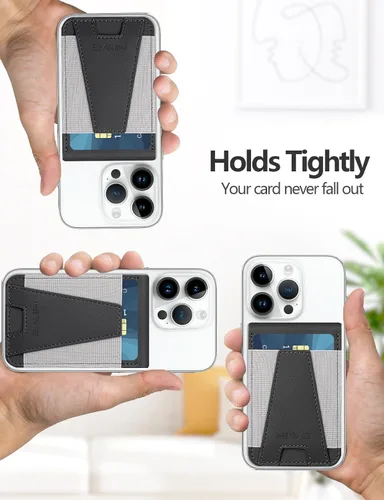 Vista 5 de Cartera magnética para Apple Magsafe, diseñada para cartera MagSafe, cartera magnética de cuero Eiffel-Tower con soporte ajustable para iPhone 16/16
