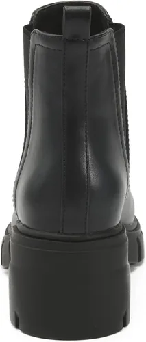 Vista 5 de REDTOP Botas Chelsea para mujer con tacón grueso elástico, plataforma con suela de lengüeta