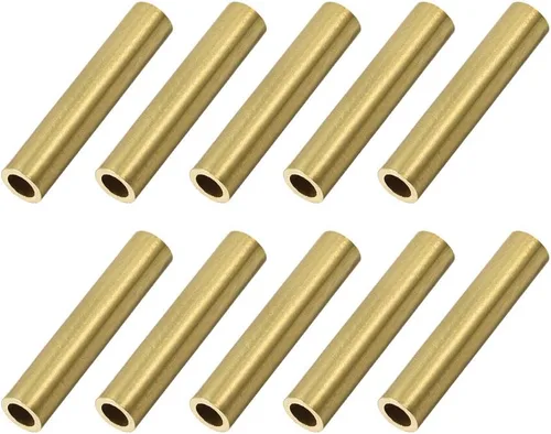 Vista 8 de uxcell Tubo redondo de latón, 0.079 in de diámetro exterior 0.020 in de grosor de pared 1.181 in de longitud, tubo sin costuras para manualidades