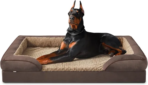 Vista 29 de INVENHO Sofá ortopédico de espuma para perros medianos con funda extraíble lavable, forro impermeable y parte inferior antideslizante