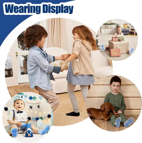 Vista 5 de Calcetines antideslizantes con agarres para niños y niñas, 12/24 pares de 1 a 7 años