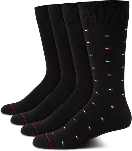 Vista 14 de Tommy Hilfiger Mens 4 Pack Dress Crew Socks Comfort Stretch Socks Negro