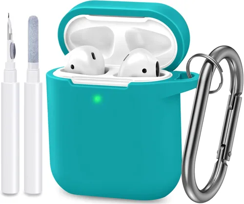Vista 22 de Funda compatible con AirPods, cubierta protectora de silicona completa a prueba de polvo diseñada para Apple AirPods de 1.ª y 2.ª