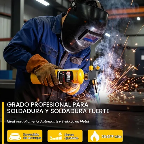 Vista 2 de Antorcha de propano BlueFire, Cabeza de antorcha práctica, Botón de gatillo de inicio, Boquilla, Antorcha de combustible de propano, Antorcha de gas