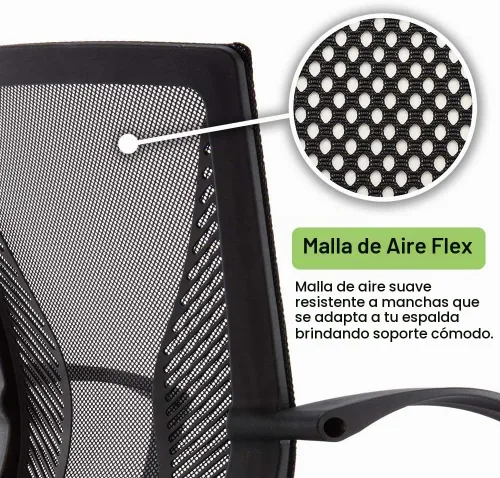 Vista 7 de Modern Home Zuna Silla de oficina con respaldo medio, respaldo ergonómico de malla con respaldo de malla (color blanco/negro)