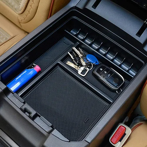 Vista 2 de MadLoN Compatible con Toyota Land Cruiser Prado 120 2010-2019, organizador de consola central, organizador de consola ABS negro, modificación