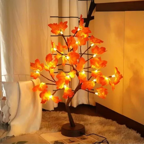 Vista 2 de Byncceh 24 luces LED MapleTreeLights- Luces de árbol bonsái para bricolaje, interruptor USB / batería táctil, luces cálidas de hadas para decoración