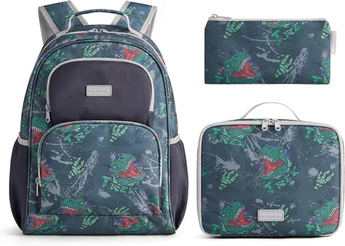 Vista 26 de mommore Juego de mochila para niños y niñas de 4 a 8 años A-dinosaurio