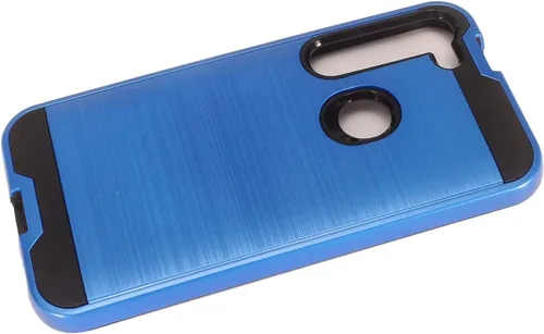 Vista 7 de Para Motorola Moto G Stylus XT2043, Moto G Power XT2041 (versión 2020) - Funda híbrida de estilo cepillado - CS3 Azul