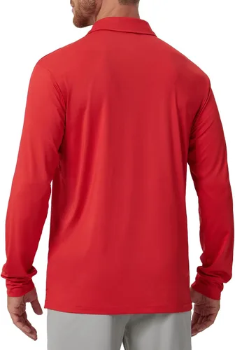 Vista 86 de NAVISKIN Camisas polo de manga larga para hombre, camisas de golf con cuello UPF 50 SPF para hombre, secado rápido, absorbe la humedad