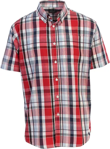 Vista 20 de Gioberti Men's Casual Plaid Button Down Short Sleeve Shirt 1162 - Royal / Negro / Gris