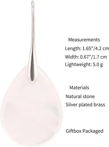 Vista 5 de Aretes colgantes de piedra natural con piedra natal curativa